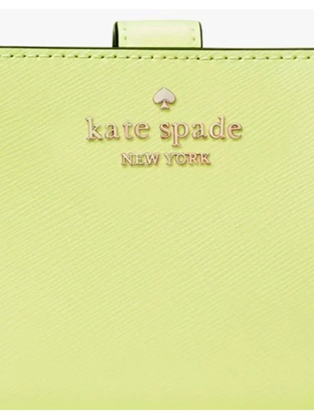S Kate Spade Madison Medium Bifold Wallet Lime Slushy Leather KC580 NWT $199